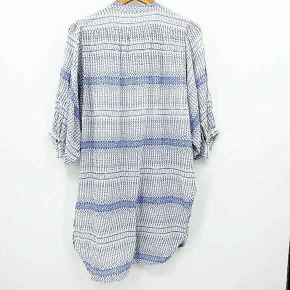 Maeve - Anthropologie Lena Yarn Dyed Tunic Shirt Boho Balloon Sleeve - Picture 7 of 10